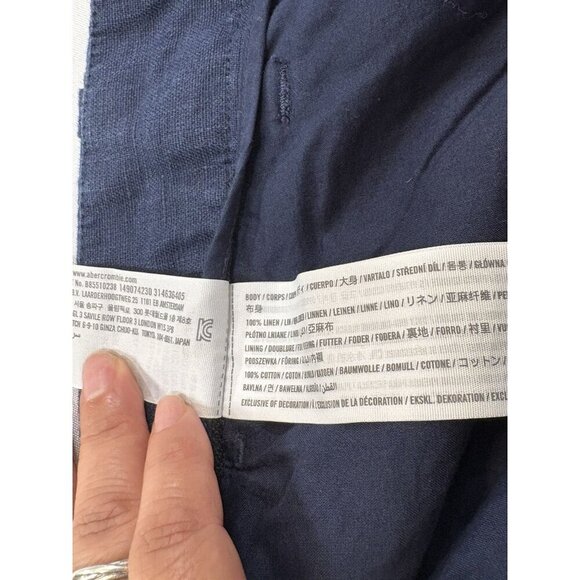 Abercrombie Fitch Linen Collection Women's Navy Linen Shorts Size 33 - Picture 5 of 5